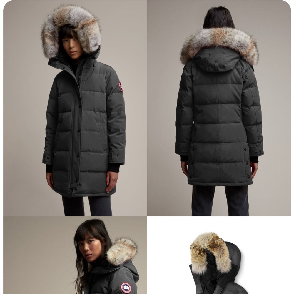 Canada Goose Shelburne Parka with Fur Trim - Fusion Fit - Petite - Graphite